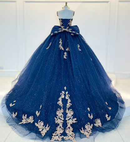 Ball Gown Sweetheart Quinceanera Dresses Tulle Appliqued Sweet 15 Birthday Party Gowns HE1391