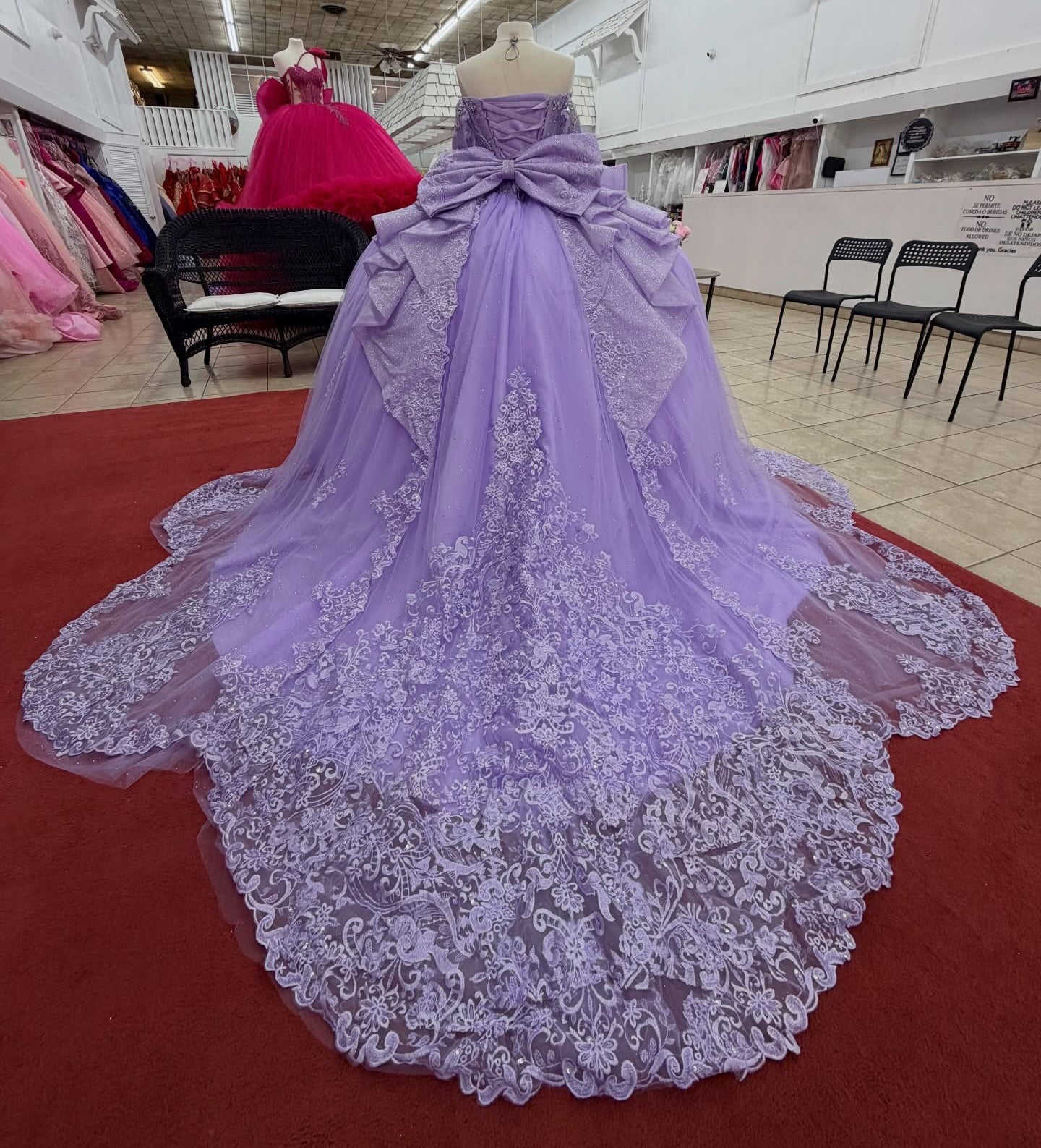 Princess Tulle Lace Appliqued Lilac Quinceanera Dresses Sweet 16 Birthday Party Gowns HE1396