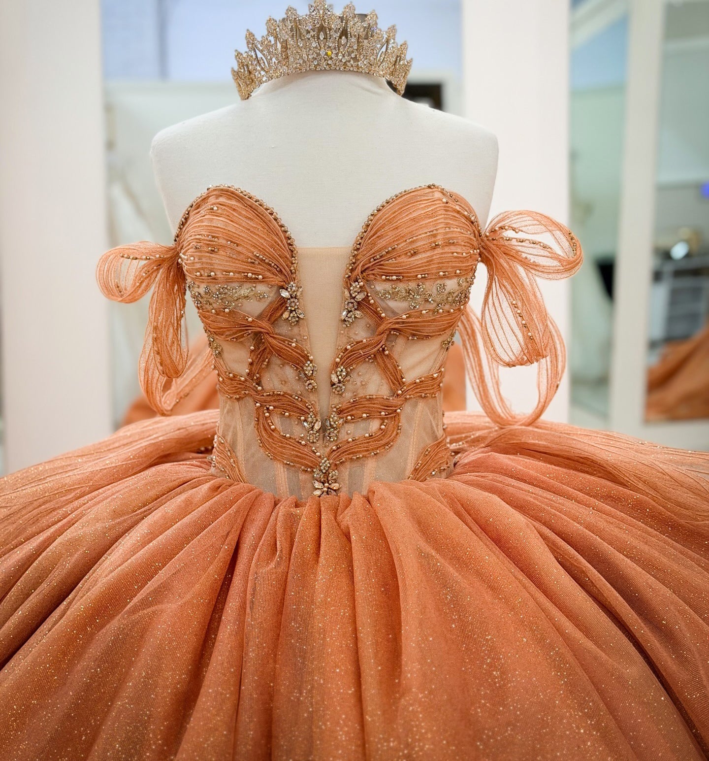 Vestidos de quinceañera con hombros descubiertos, tul princesa, apliques, vestidos de quinceañera HE530