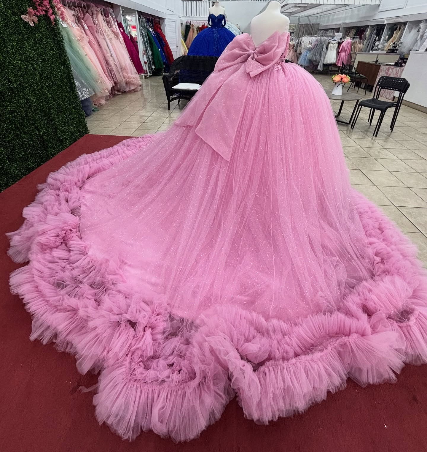 Tulle Ruffled Ball Gown Pink Quinceanera Dresses Gorgeous Sweet 16 Birthday Dress HE1224