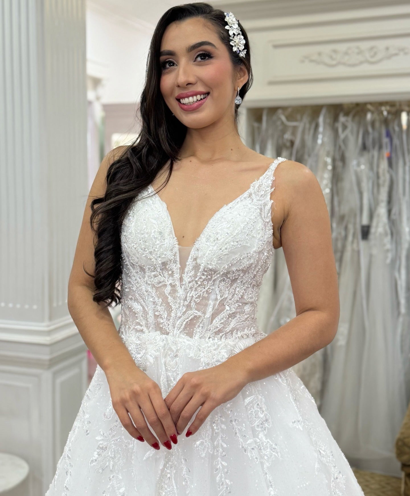 Sweetheart A-Linie Tüll 3D Blumen Strand Brautkleider für die Braut HE878