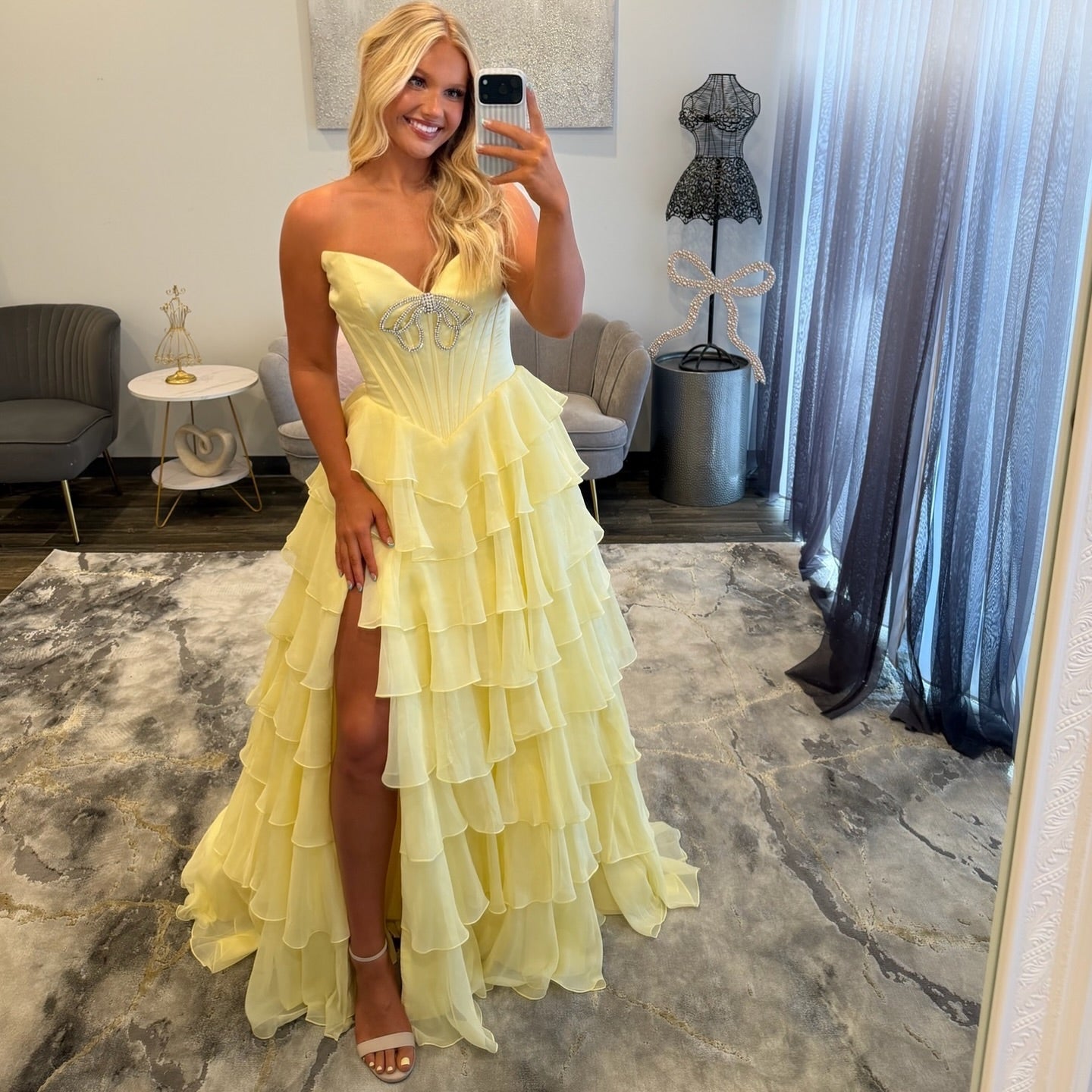 Vestido de noche largo de sirena con un hombro descubierto y lentejuelas brillantes, HE370