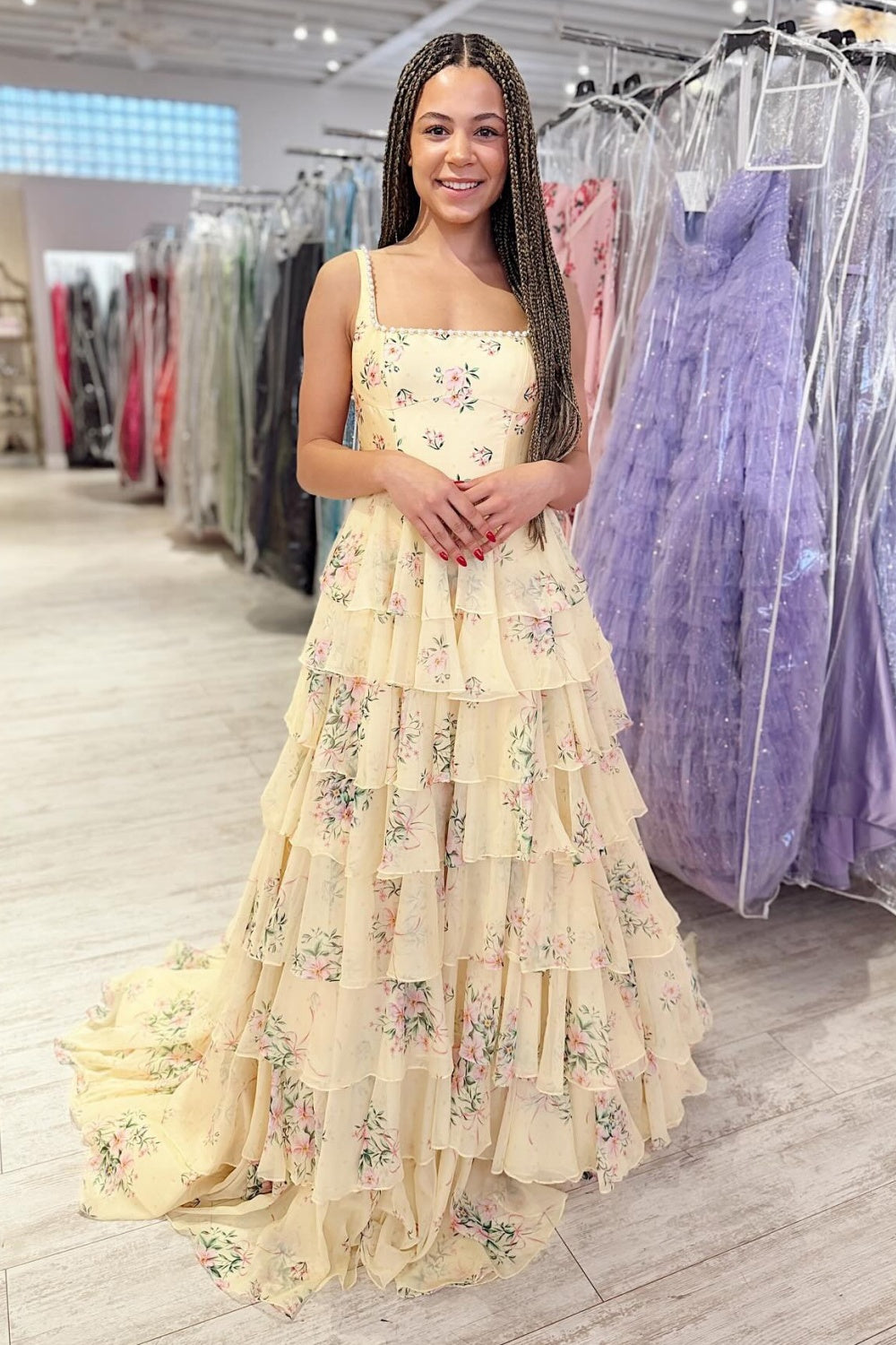 Vestido de noche largo de sirena con un hombro descubierto y lentejuelas brillantes, HE370